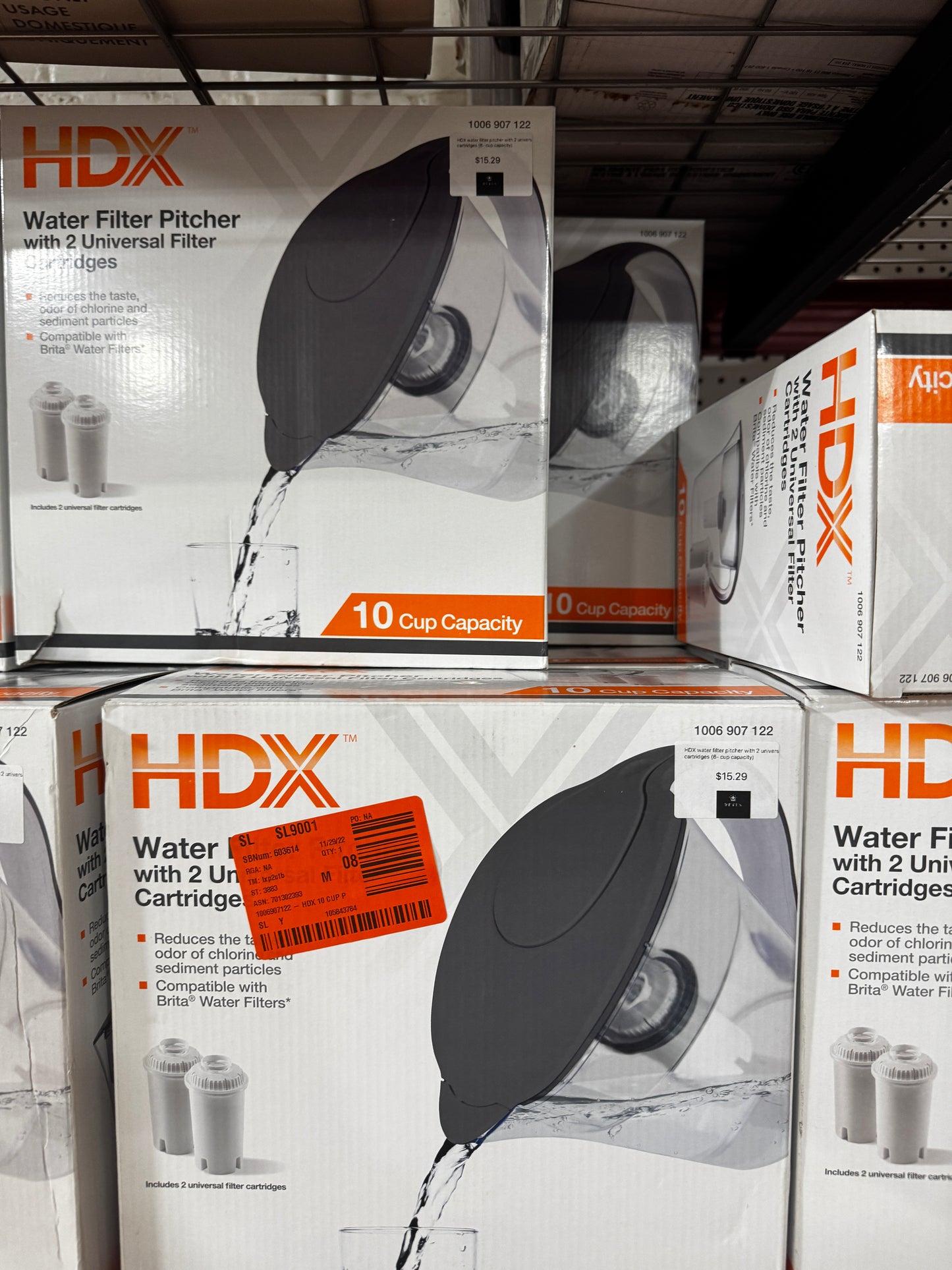 HDX
10-Cup Large Water Filter Pitcher, BPA Free