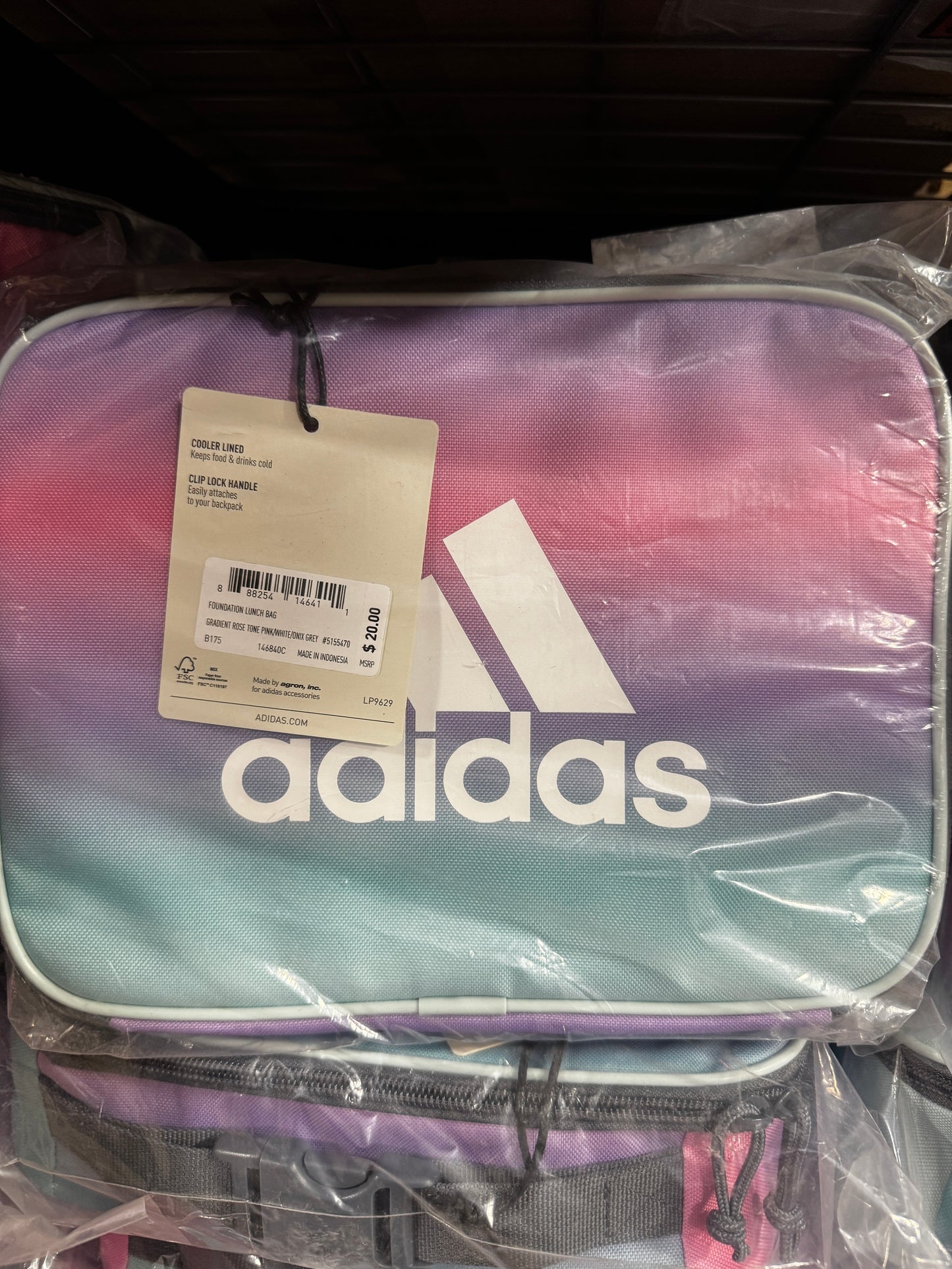 Adidas Foundation Lunch Bag- Gradient Rose Tone Pink/White/Onix Grey