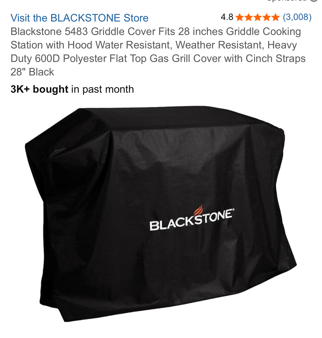Blackstone Griddle Cover Fits 28 inches