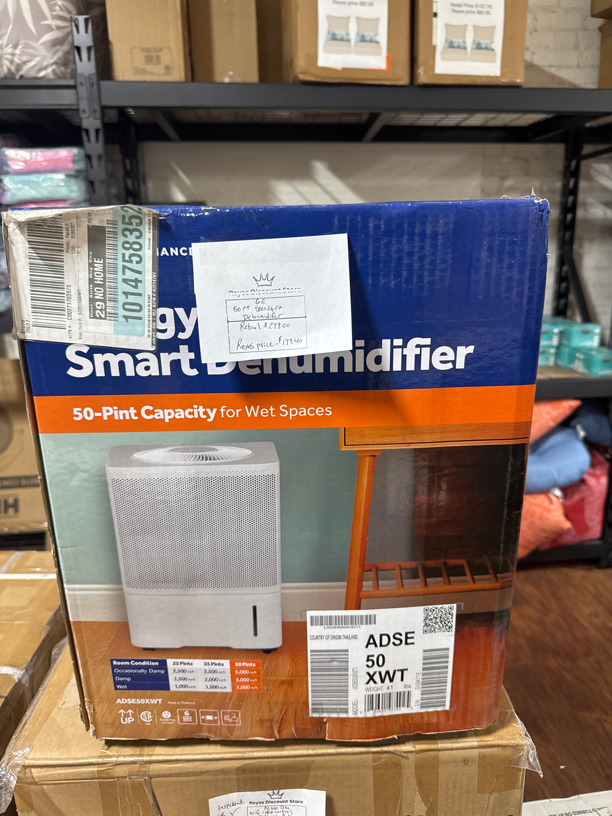 50 pt. for Wet Rooms up to 5000 sq. ft. Residential Dehumidifier with Built-in. Pump in White, Wi-Fi, ENERGY STAR