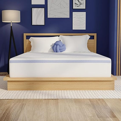 Vibe Gel Memory Foam Mattress, 12-Inch CertiPUR-US Certified Bed-in-a-Box, Twin XL, White