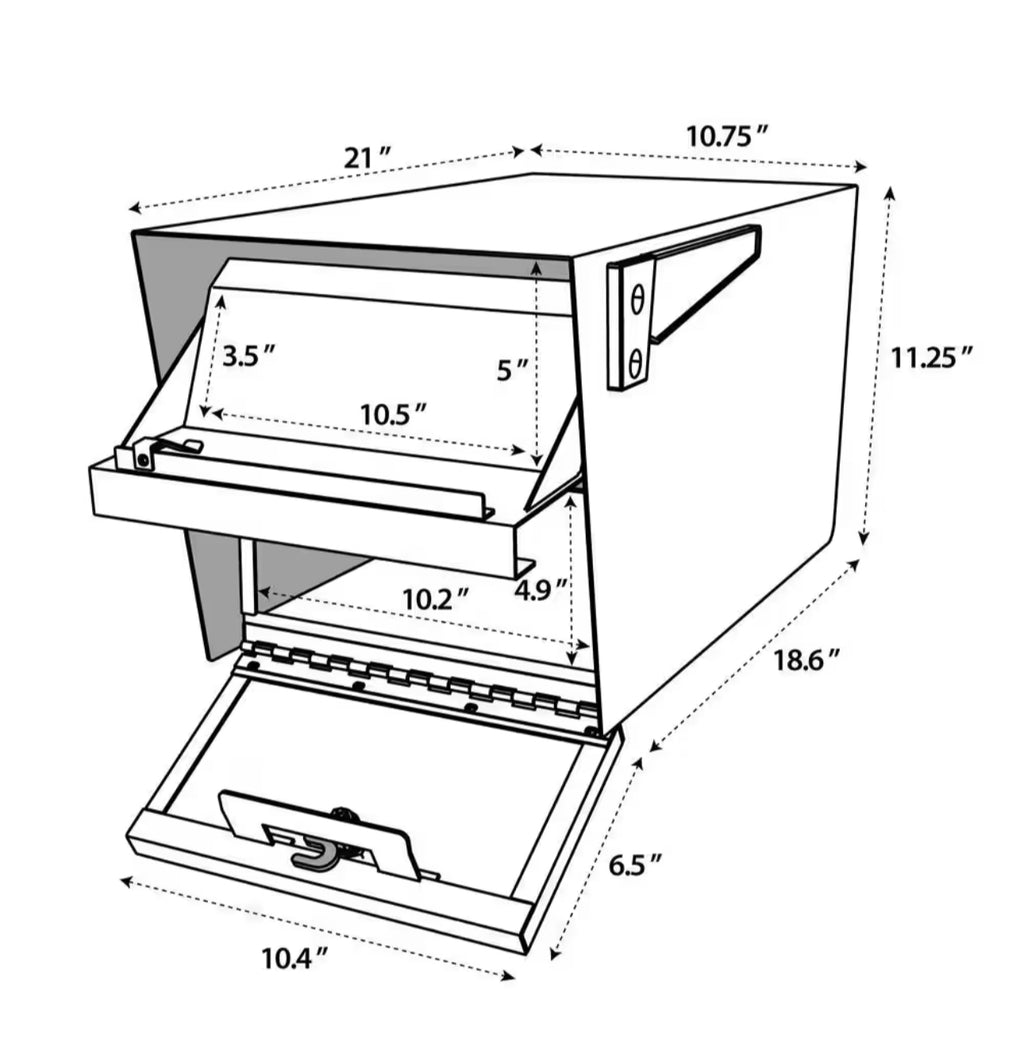 Mail Boss
Mail Manager Locking Post-Mount Mailbox with High Security Reinforced Patented Locking System, Black