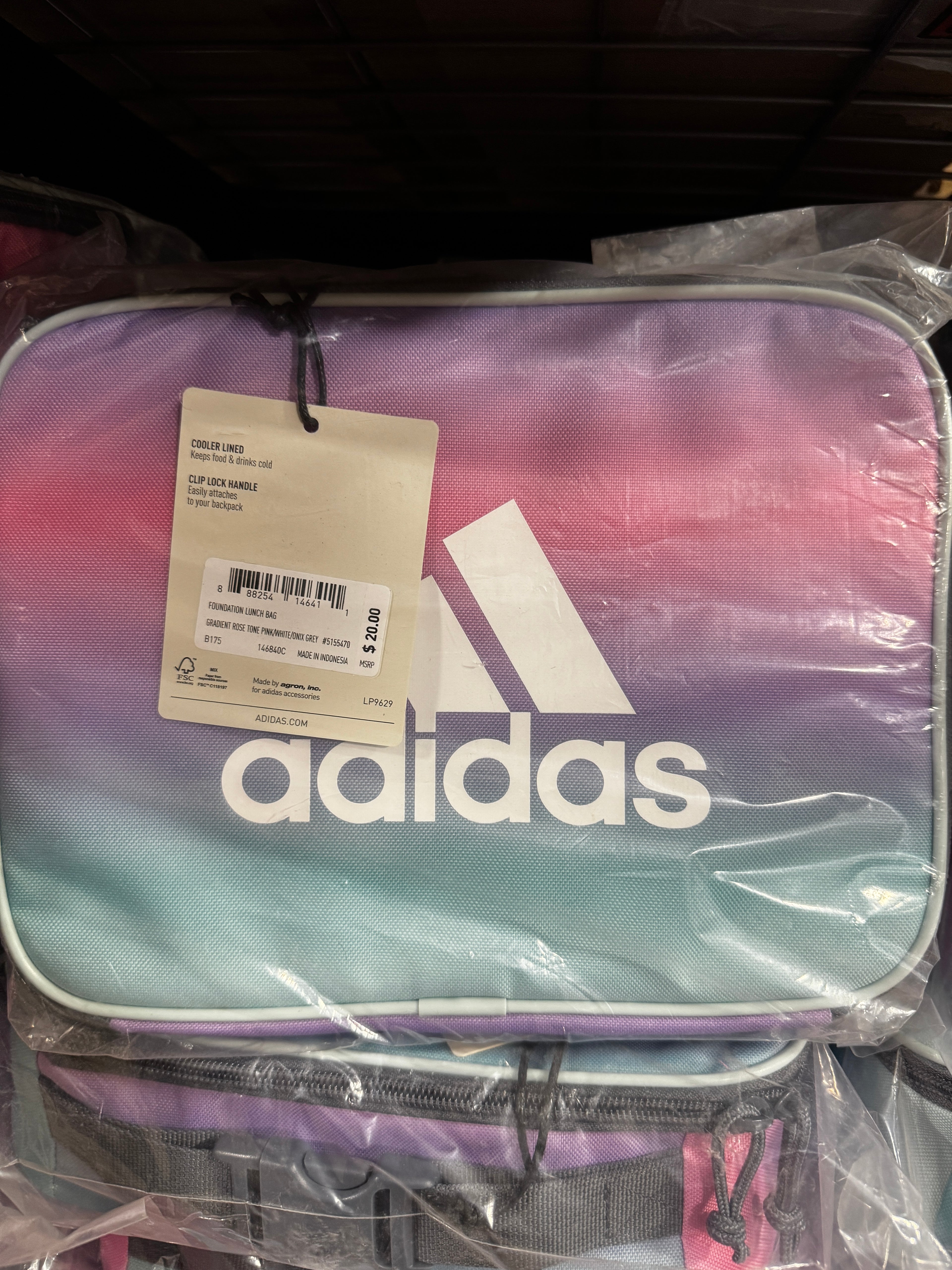 Adidas Foundation Lunch Bag- Gradient Rose Tone Pink/White/Onix Grey