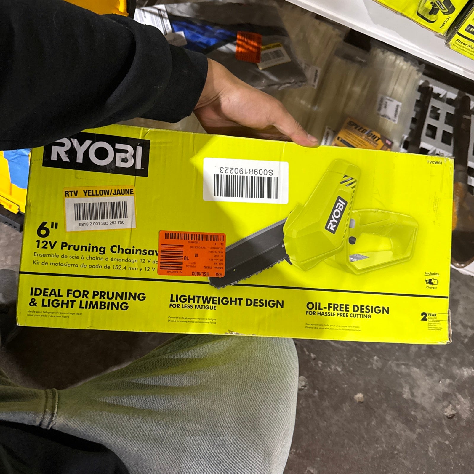 RYOBI
12V 6 in. Cordless Battery Compact Pruning Mini Chainsaw