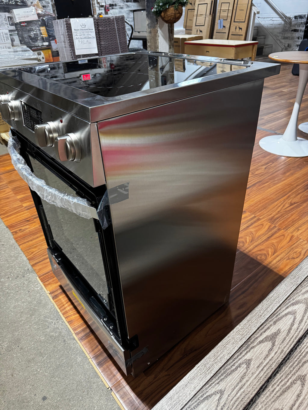 LANBO
24 in. 4 Burner Elements Freestanding Electric Range in Stainless Steel with Air Fry, Rotisserie and True Convection