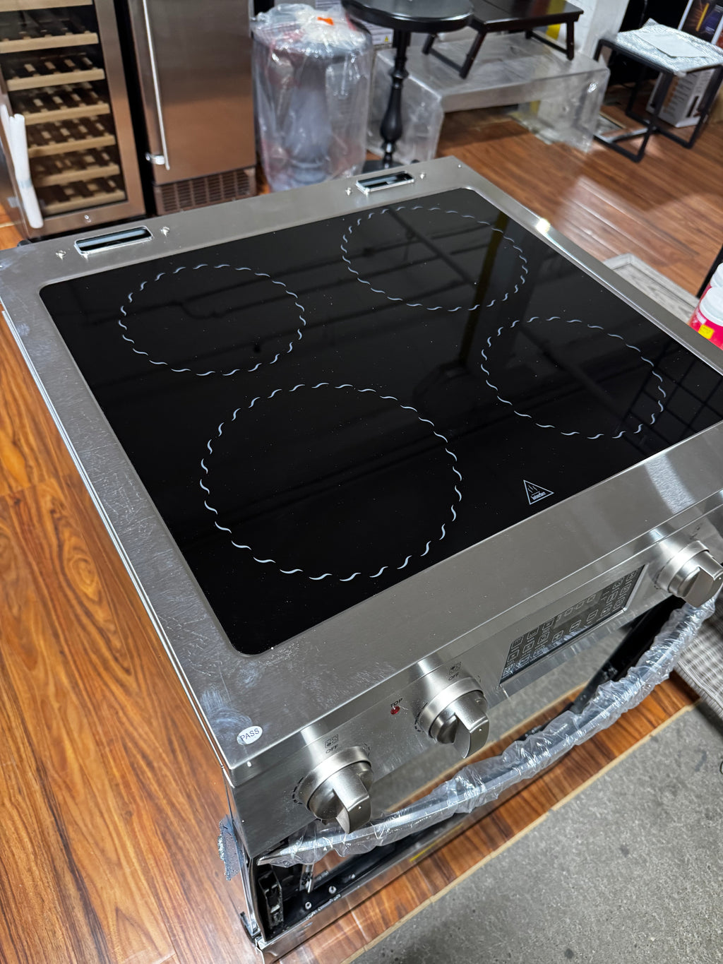 LANBO
24 in. 4 Burner Elements Freestanding Electric Range in Stainless Steel with Air Fry, Rotisserie and True Convection