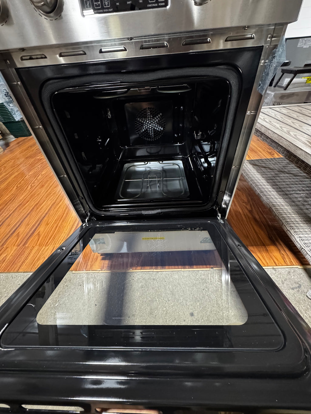 LANBO
24 in. 4 Burner Elements Freestanding Electric Range in Stainless Steel with Air Fry, Rotisserie and True Convection