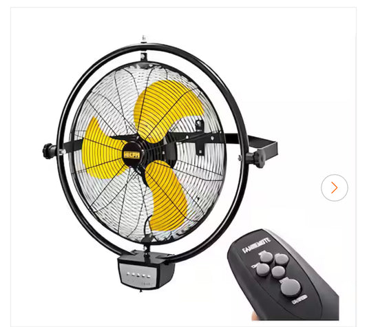 Deeshe 5000 CFM 20 in. Orbital Remote Control Wall Mounted Fan