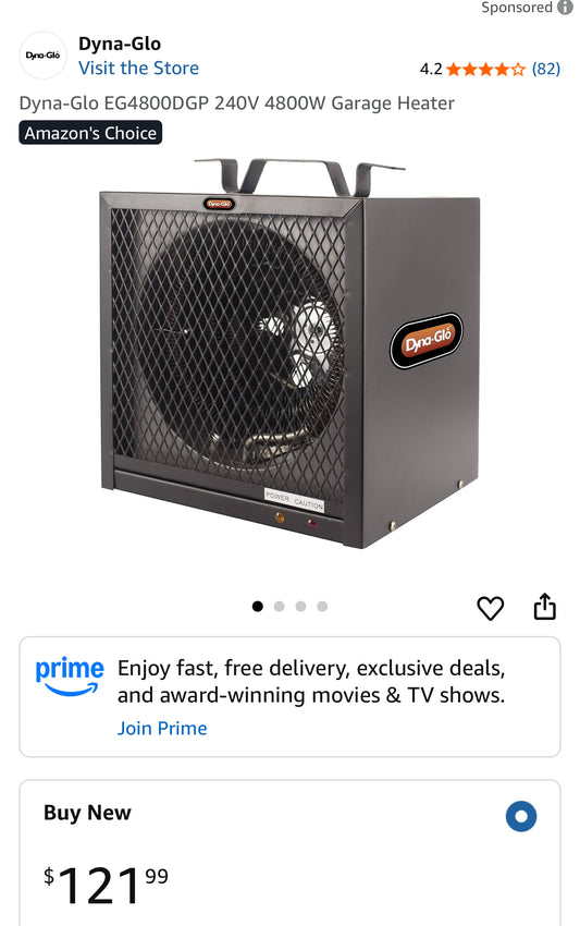 Dyna-Glo EG4800DGP 240V 4800W Garage Heater