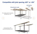 FLEXIMOUNTS Adjustable Height Overhead Ceiling Mount Garage Rack in Black (72 in. W x 36 in. D)