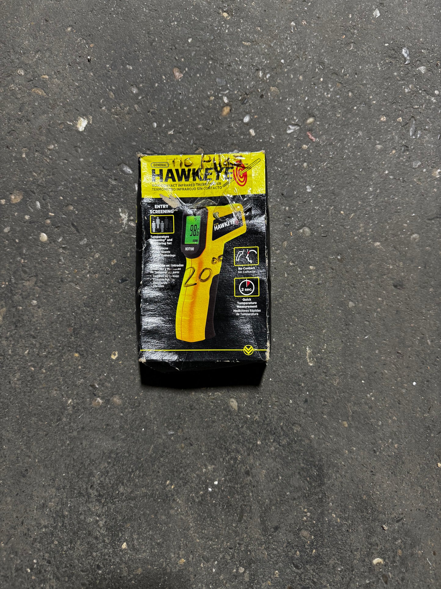 Hawkeye thermometer gun