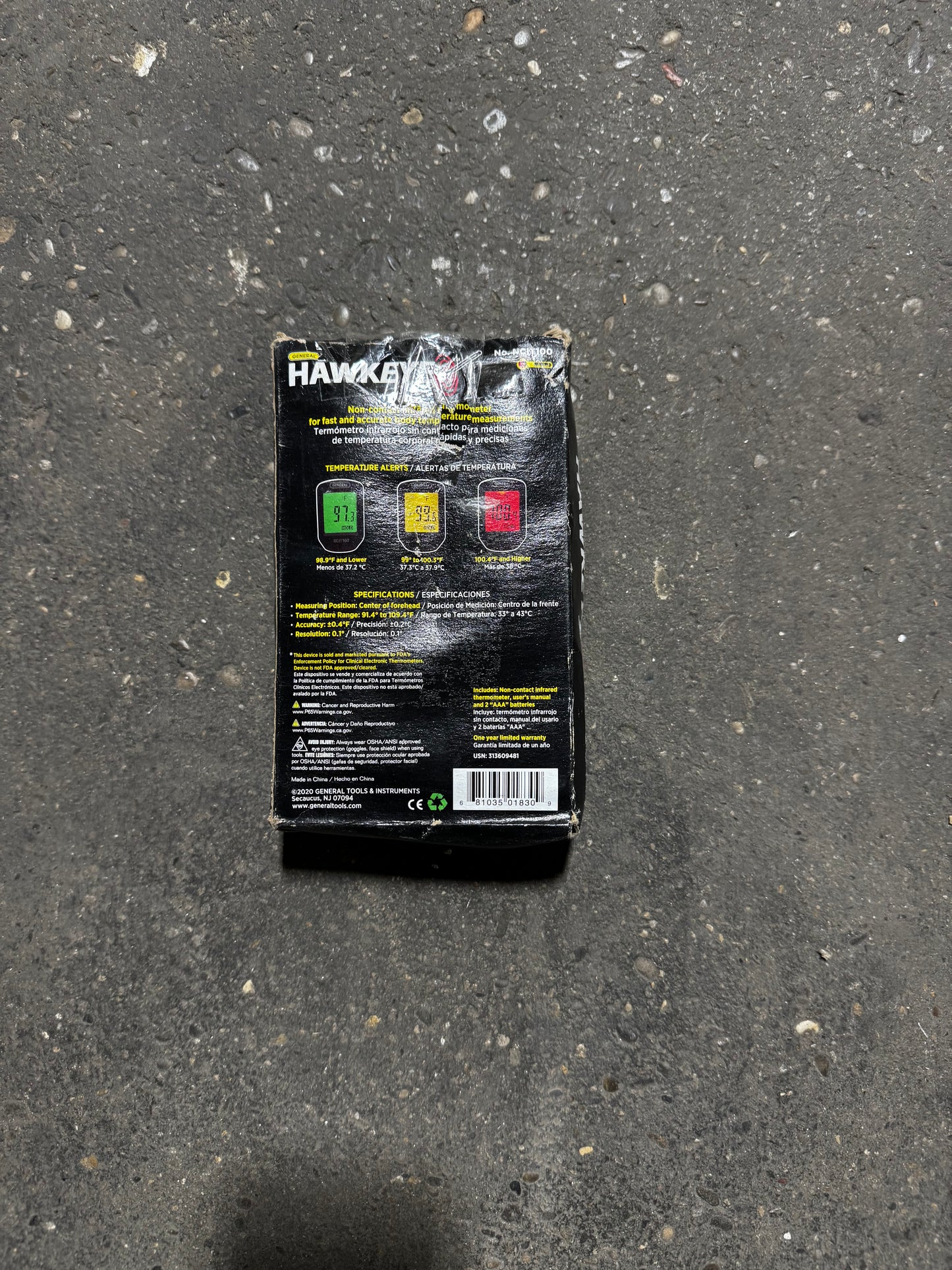 Hawkeye thermometer gun