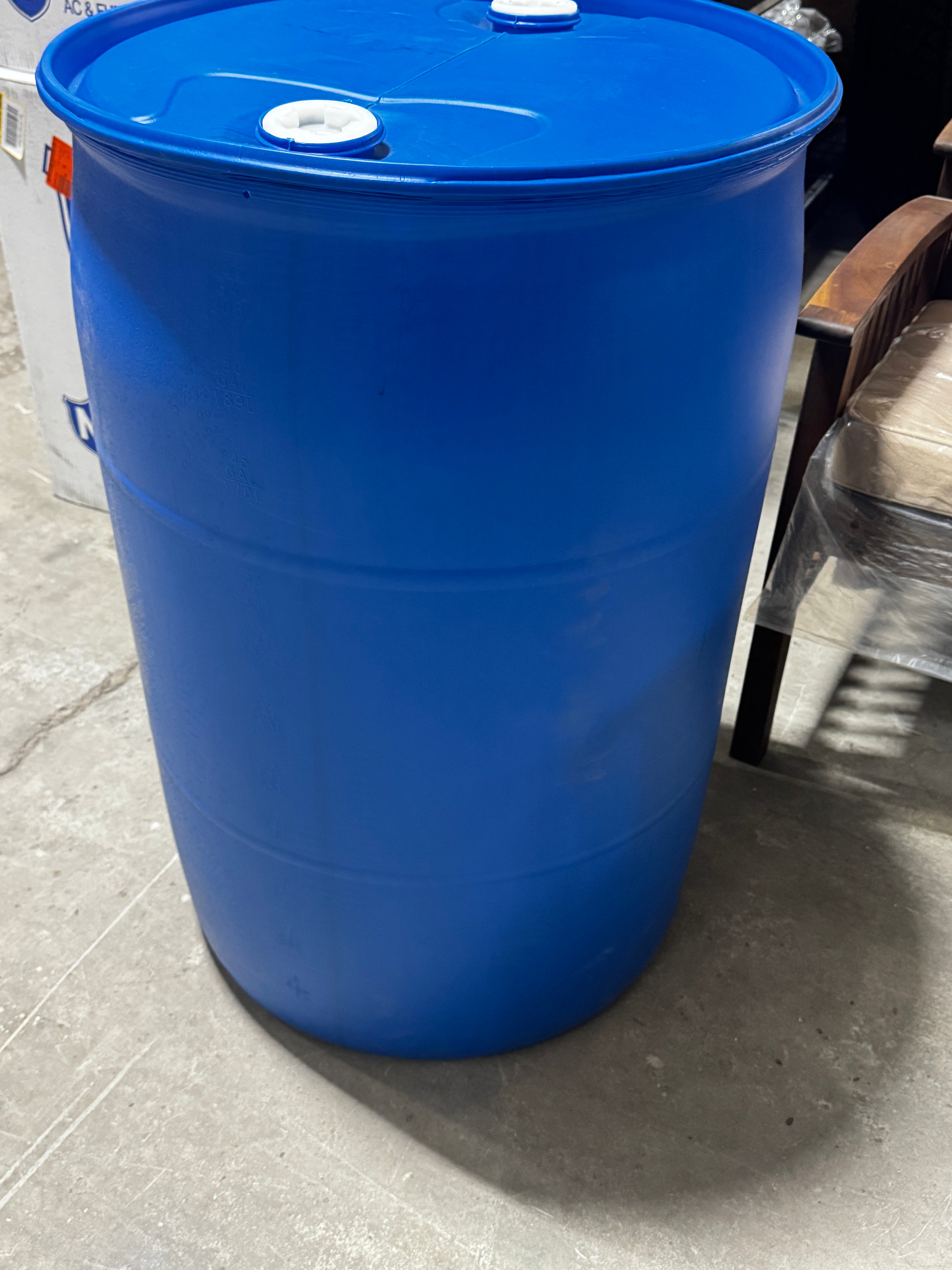 55 Gal. Blue Industrial Plastic Drum