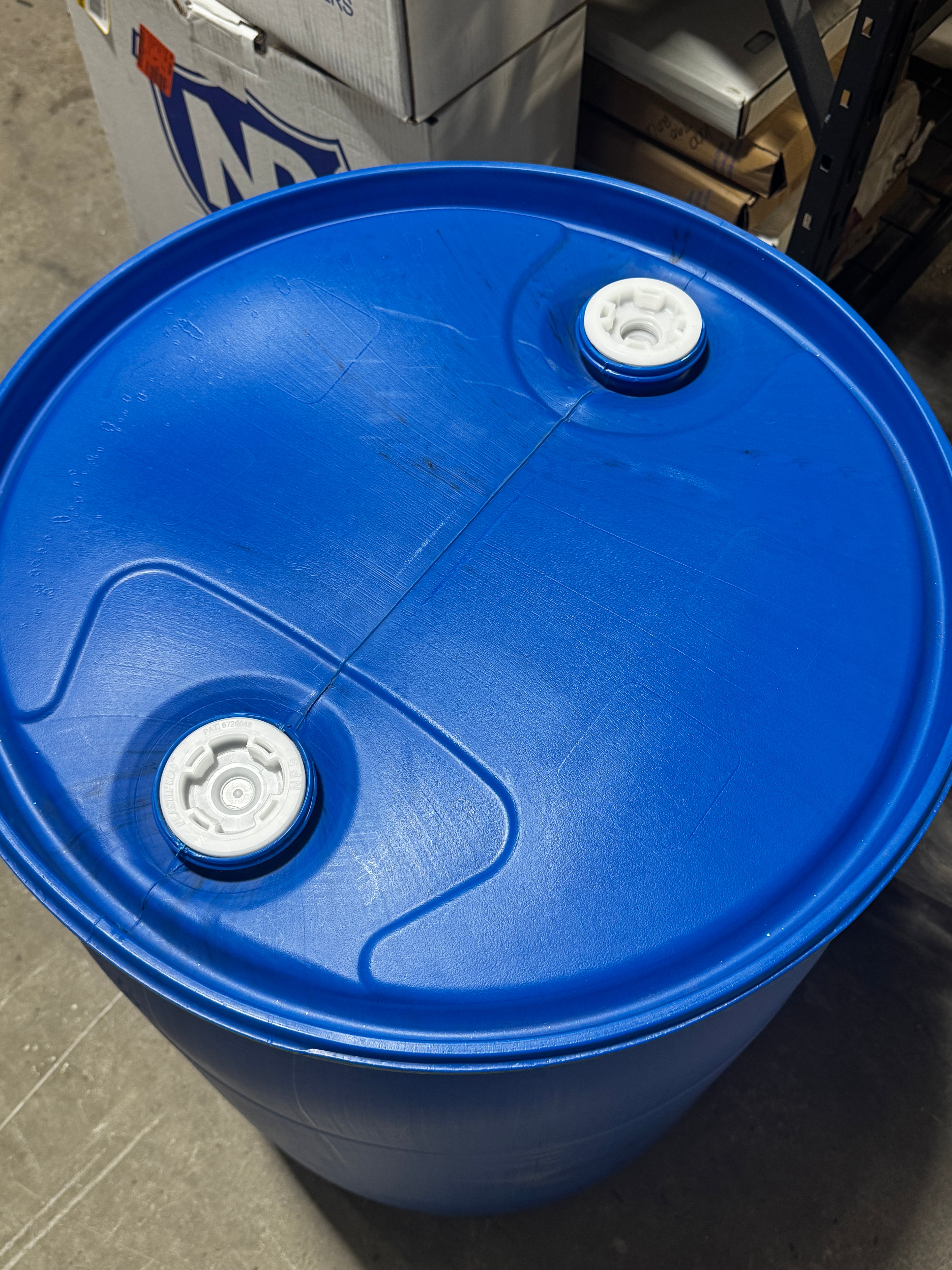 55 Gal. Blue Industrial Plastic Drum