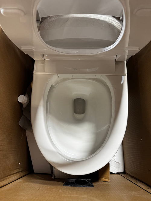 1-Piece 1/1.27 GPF High Efficiency Dual Flush Elongated Toilet in White with Heated Seat and Slow-Close, Seat Included