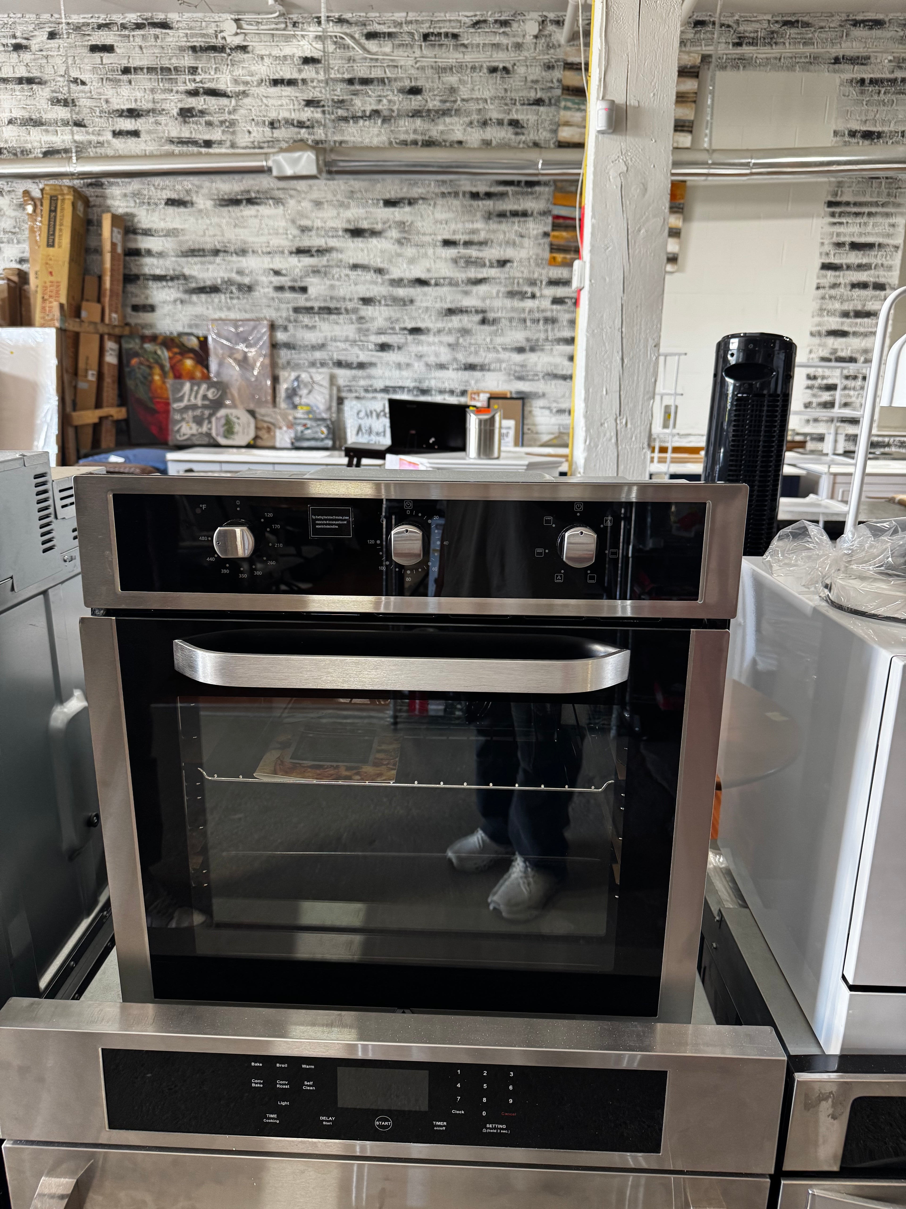 amzchef 24 in. Single Commercial Electric Wall Oven With Convection in. Stainless Steel