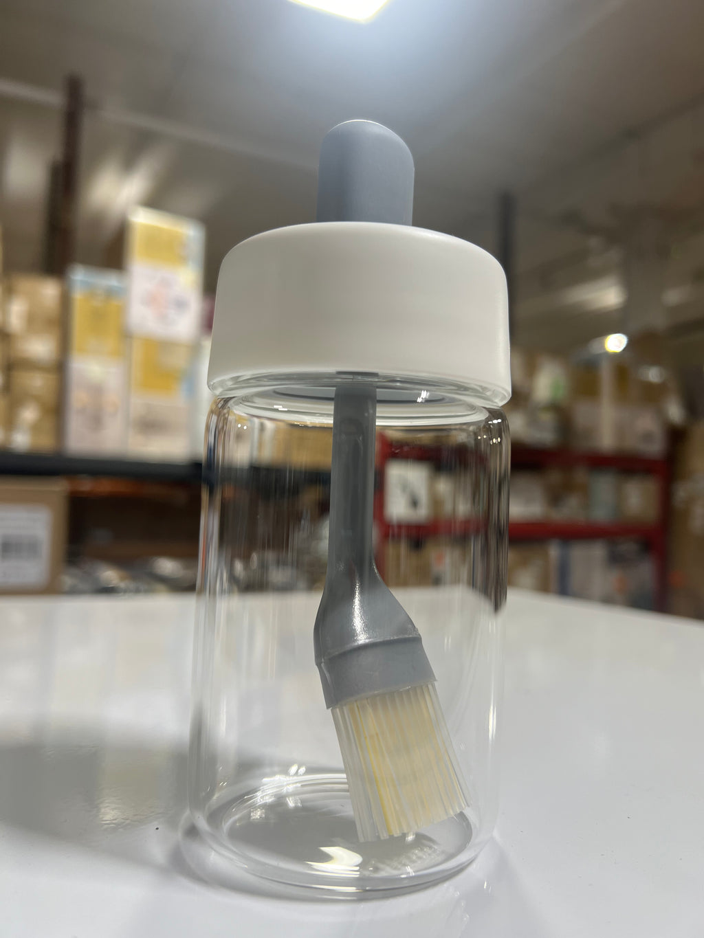 Glass oil bottle