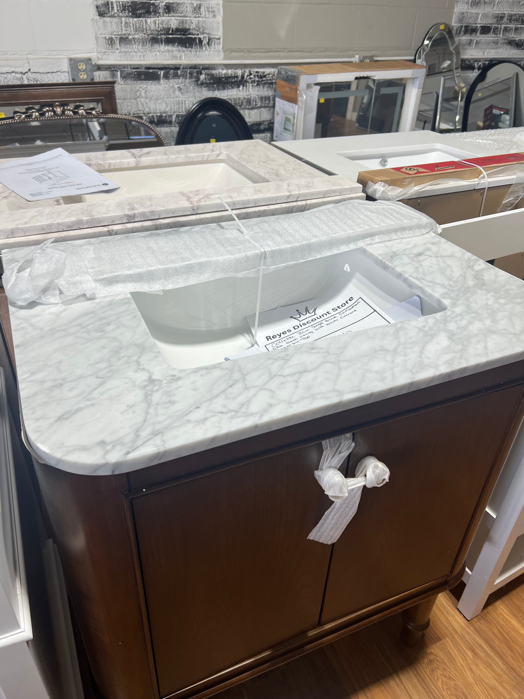Wooden bathroom vanity