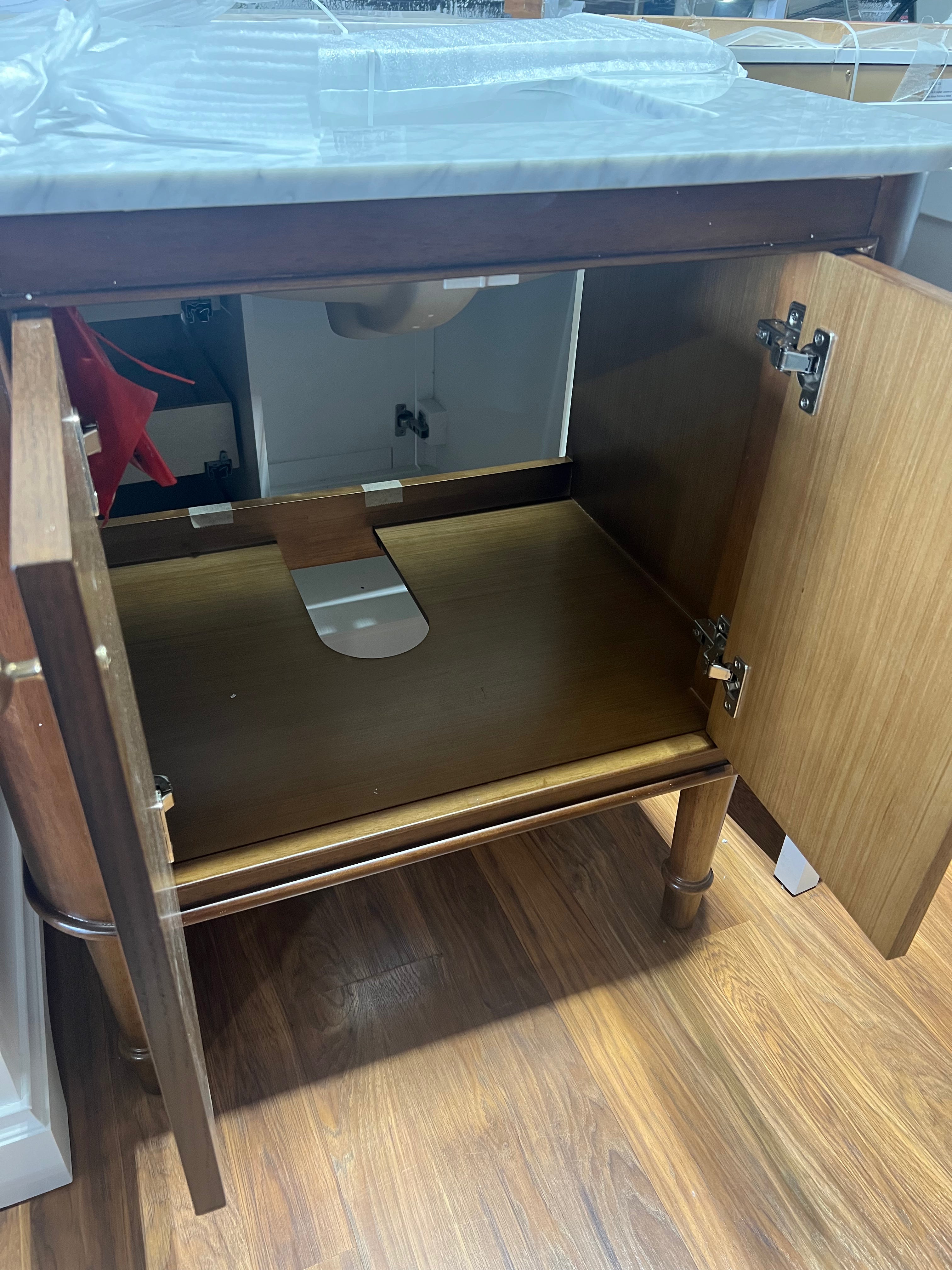 Wooden bathroom vanity