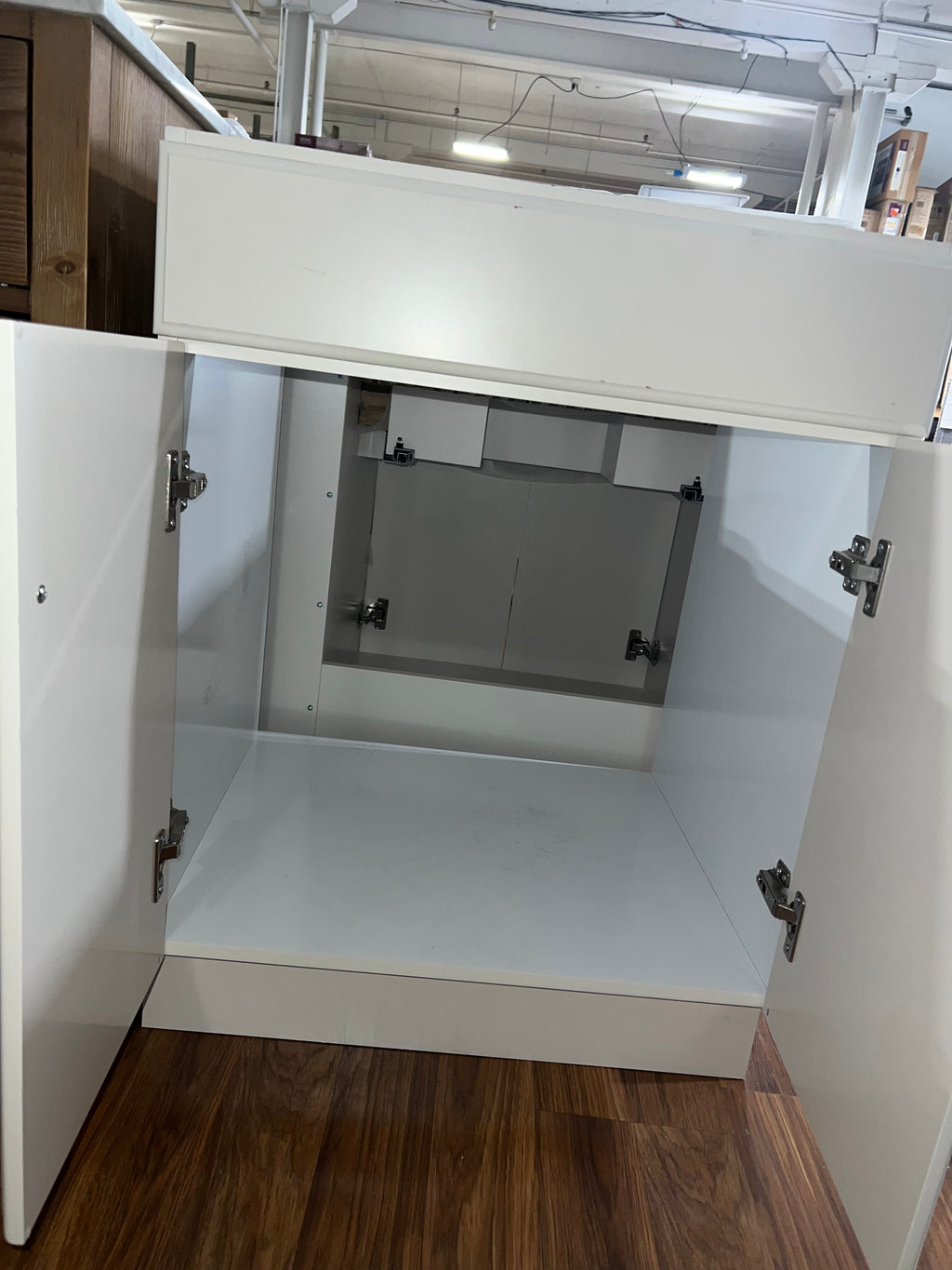 White bathroom vanity