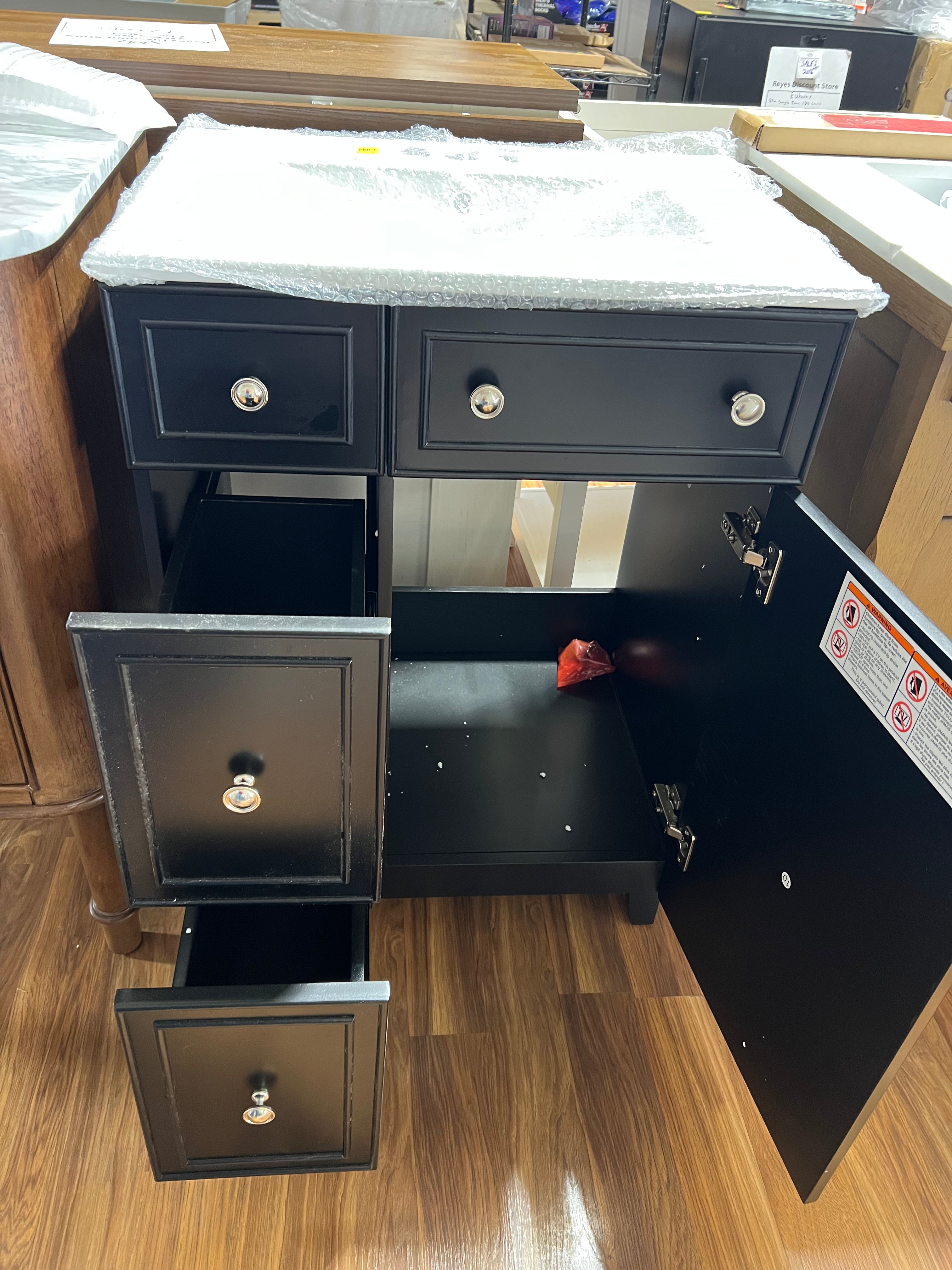 Modern black bathroom vanity
